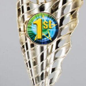 Gold Cup with Blue Stars and 2 inch insert  on Marble Base