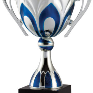 Silver Cup with Blue Ribbon on Marble Base