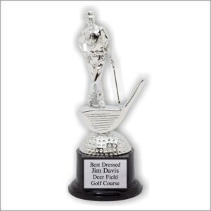 Silver Male Golfer on Black Base