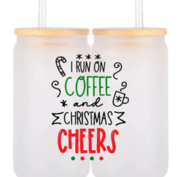 16oz Frosted Glass Can - Christmas Theme