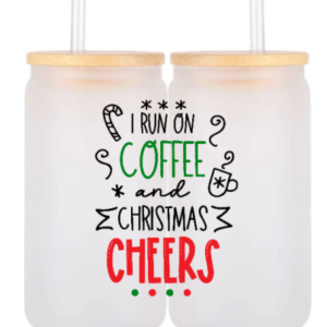 16oz Frosted Glass Can - Christmas Theme