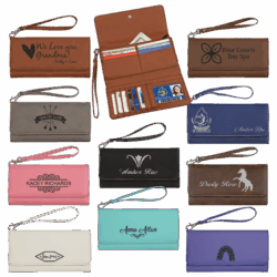 Leatherette Wallet with Strap