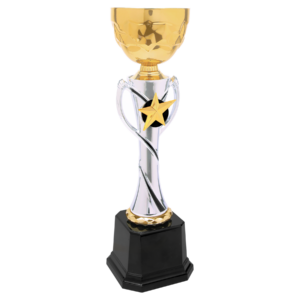 Gold / Silver Completed Metal Cup Soccer Style