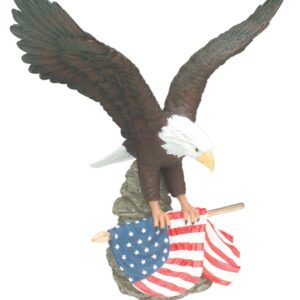 Hand Painted Eagle Resin with Flag Resin