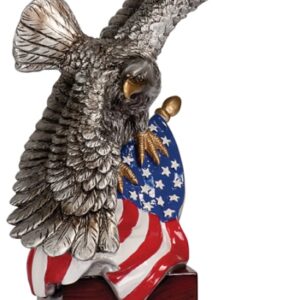 Eagle Head and Flag on Resin Base