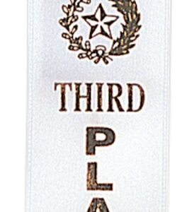 White 3rd Place Carded Ribbon