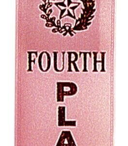Pink 4th Place Carded Ribbon