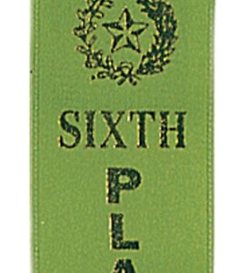 Green 6th Place Carded Ribbon