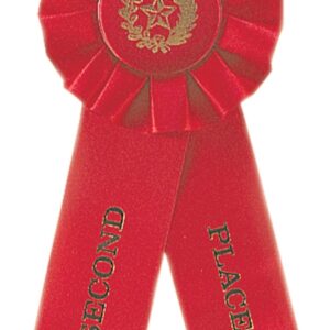 Red 2nd Place Rosette Ribbon