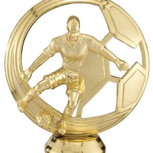 Gold Female Cutout Circle Soccer Figure