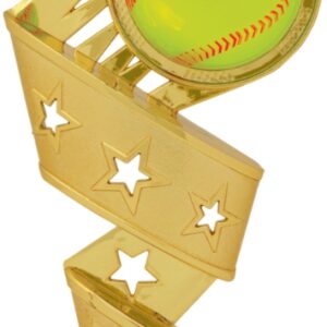 Gold Softball 3D Twist Figure