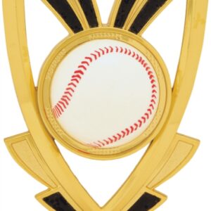 Gold Baseball Ribbon Figure