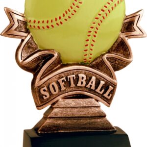 Softball Ribbon Resin